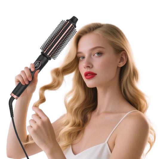 Casa De Belleza Ionic Negative Ion round Electric Heated Thermal Brush Curling Iron Hair Curler Set